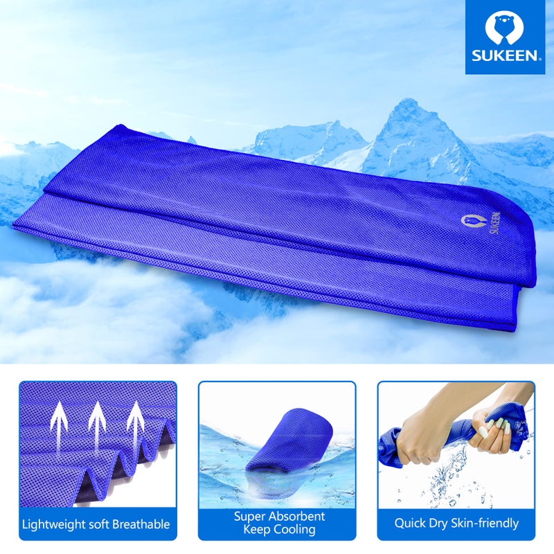 Sukeen Sukoon Cooling Towel - Bulk Chilly Ice Towel (40"x12"), Soft Microfiber for Yoga, Sport, Running, Gym, Camping & More Activities - Image 2